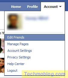 ที่เมนูของ Facebook Account ก็สามารถเลือก edit friends ของ Facebook ได้เช่นเดียวกัน