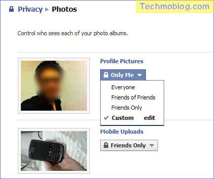 Facebook's album privacy