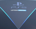 PlayStation 5 (PS5) ว่าที่เครื่องเล่นเกมคอนโซลรุ่นใหม่ กับคอนเซ็ปต์ล่าสุด โดดเด่นด้วยโลโก้ V เรืองแสงที่ด้านหน้า บนบอดี้สีดำสไตล์เรียบหรู