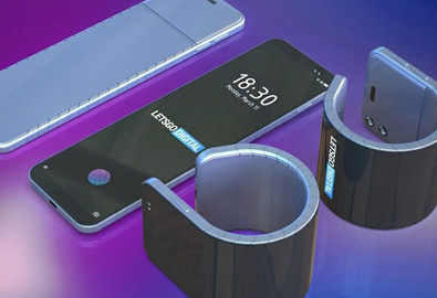 ชมคอนเซ็ปต์ สมาร์ทโฟนหน้าจอม้วนได้จาก Samsung มาพร้อมกล้องคู่หน้า-หลัง, รองรับการสแกนนิ้วใต้จอ และสามารถม้วนรอบข้อมือกลายเป็น Smartwatch ได้