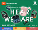 MAHAJAK จัดแคมเปญ HEAR WE ARE สินค้าหูฟัง JBL, HARMAN KARDON ลด 15% ทุกรูปแบบ!!
