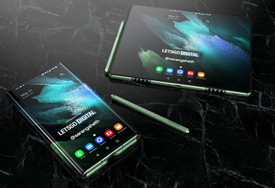 ชมภาพเรนเดอร์ Samsung Galaxy Z Fold Tab แท็บเล็ตจอพับแบบไฮบริด เป็นได้ทั้งสมาร์ทโฟนและแท็บเล็ตในเครื่องเดียว พร้อมรองรับปากกา S Pen