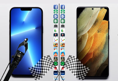 ทดสอบความเร็วในการเปิดแอปพลิเคชัน (Speed Test) ระหว่าง iPhone 13 Pro Max และ Samsung Galaxy S21 Ultra ชิป Apple A15 Bionic กับ Snapdragon 888 ตัวไหนประมวลผลได้เร็วกว่ากัน ชมคลิป