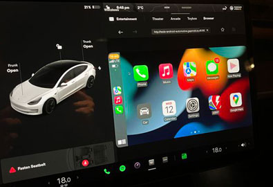 นักพัฒนาโชว์ผลงาน ทำให้รถยนต์ Tesla รองรับ Apple CarPlay