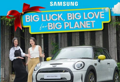 ซัมซุง จัดแคมเปญ Big Luck, Big Love for Big Planet สุดยิ่งใหญ่ส่งท้ายปี 2022 เพียงช็อปเครื่องใช้ไฟฟ้าซัมซุง ครบทุก 10,000 บาท รับสิทธ์ลุ้นเป็นเจ้าของ MINI Electric มูลค่ากว่าสองล้านบาท