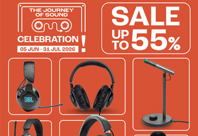 JBL Quantum ลดสูงสุด 55% ยกระดับทุกการแข่งขันด้วยเทคโนโลยี Gaming Audio ที่เหนือกว่าฉลองมหาจักรครบรอบ 55 ปี