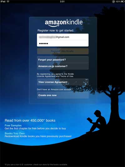 กรอก email และ password ที่สมัครเอาไว้ที่ amazon.com