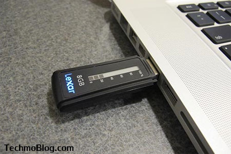 หน้าจอโชว์ขีดระดับข้อมูลที่บรรจุใน USB Flash Drive